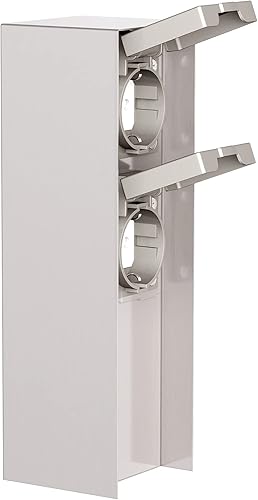 Presa di corrente POMI per esterni, IP44, 2 vie, acciaio inox, antracite, angolare, 23 cm - Honorern