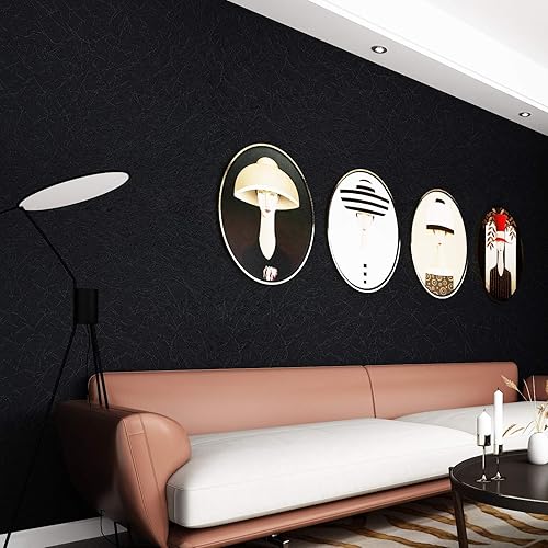 Livelynine 40CMX5M Carta da Parati Nera Vinile Adesivo Nero Carta da Parati Adesiva Muro Camera da Letto Carta Adesiva per Pareti Moderne Soggiorno Cameretta Salotto Cucina Rivestimento Parete PVC - Honorern