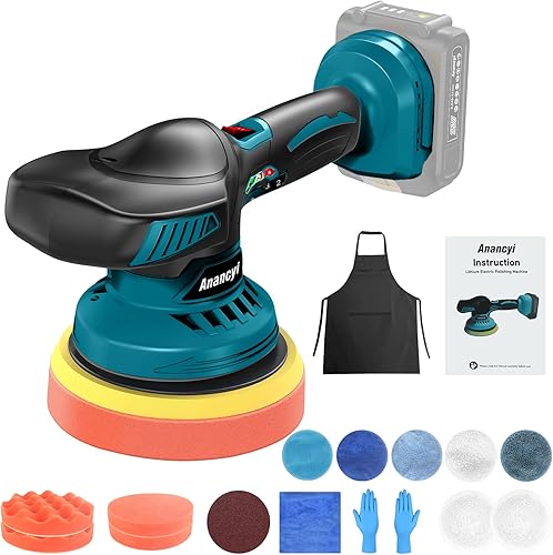 Lucidatrice da 18 V, 6 pollici, lucidatrice per auto, con 12 punti, 6 velocità variabile, per Makita BL1830, BL1830B, BL1840, BL1840B, BL1850, BL1850B, BL1860B - Honorern