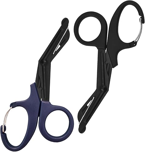 Forbici Infermiere, Forbice Infermiere Forbici Mediche Forbici Infermiera Cesoie Traumi da 7.48'' in Acciaio Inossidabile per Fasciatura Garza Bende,Campeggio,Riparazione,Emergenza -Nero e Blu - Honorern