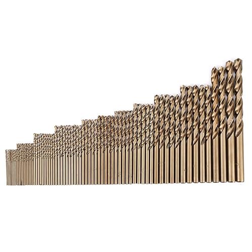 M35 Cobalto HSS-Co Set di punte a trivella, 1,0-8,0 mm Trapano combinato ad alta precisione per acciaio inox, metalli, ferro, alluminio, legno, DIN 338 - Honorern