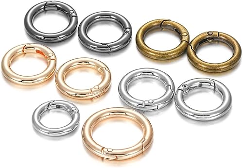 Moschettone in metallo con diverse misure, rotondo, in lega di zinco, portachiavi per fai da te, artigianato, portachiavi, borsa, gioielli, tracolla in bronzo 35 mm x 5 pezzi - Honorern