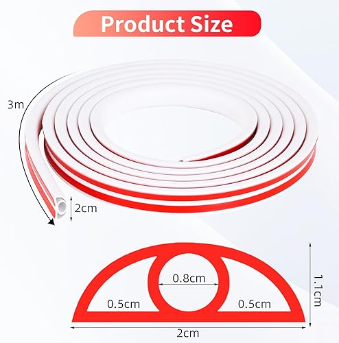 Kabelkanal Premium Kabelkanal Flexibler Kabelführung, 2 cm x 3 m, Bianco, PVC, Modern, Autoadesivo - Honorern
