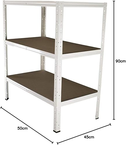 shelfplaza® 90x70x45cm HOME Scaffale metallo per carichi pesanti bianco con 3 ripiani con 175kg capacità di carico/Scaffali in metallo per garage come scaffali per ripostiglio o officina - Honorern