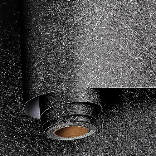Livelynine 40CMX5M Carta da Parati Nera Vinile Adesivo Nero Carta da Parati Adesiva Muro Camera da Letto Carta Adesiva per Pareti Moderne Soggiorno Cameretta Salotto Cucina Rivestimento Parete PVC - Honorern