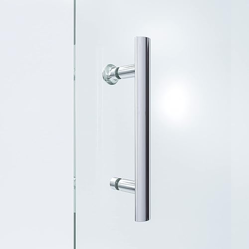 Maniglia per porta doccia, in acciaio inox, cromata, per porta doccia, porta in vetro, porta scorrevole, in vetro, distanza tra i fori 145 mm - Honorern