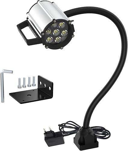 Lampada da lavoro a LED a collo di cigno, luce magnetica a LED IP66, impermeabile, flessibile, 900 lumen, 120 Volt, fissa con viti, illuminazione industriale per utensili e lathe - Honorern